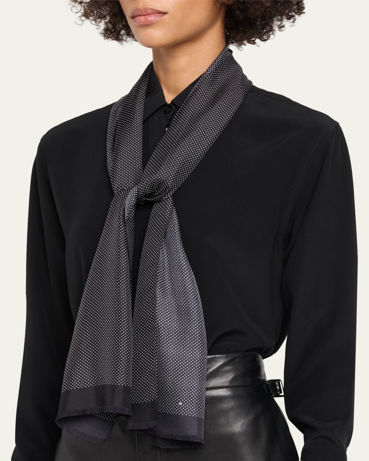 TOM FORD Micro Polka Dot Silk Scarf | Thumbnail 7