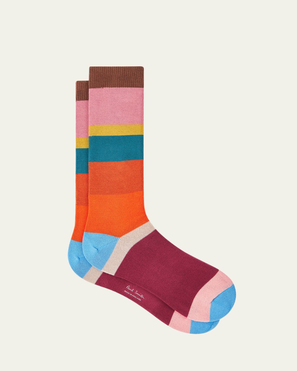 Paul Smith Men's Color-Block Stripe Crew Socks | Thumbnail 3 Paul Smith Men's Color-Block Stripe Crew Socks | Thumbnail 3