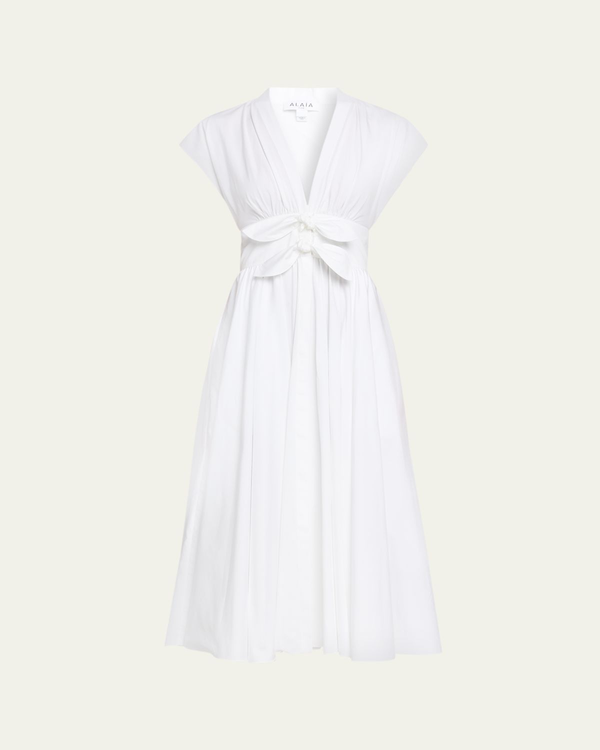 ALAÏA Belted Cotton Poplin Midi Dress | Thumbnail 6 ALAÏA Belted Cotton Poplin Midi Dress | Thumbnail 6