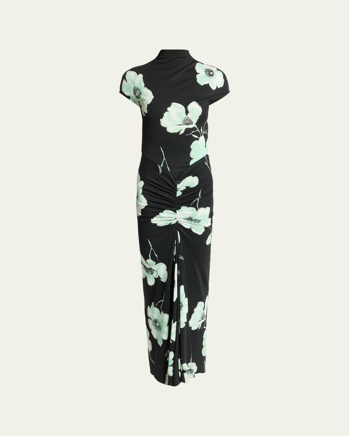 ALAÏA Draped Floral-Print Jersey Maxi Dress | Thumbnail 6