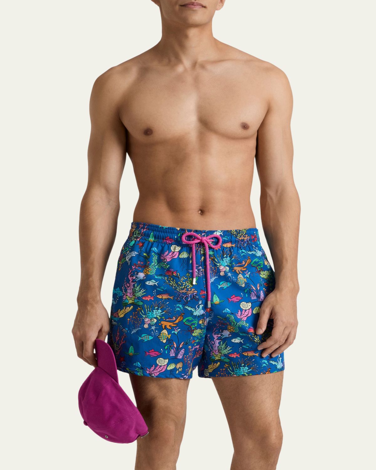 Vilebrequin Men's Stretch Aquarium-Print Swim Trunks | Thumbnail 2