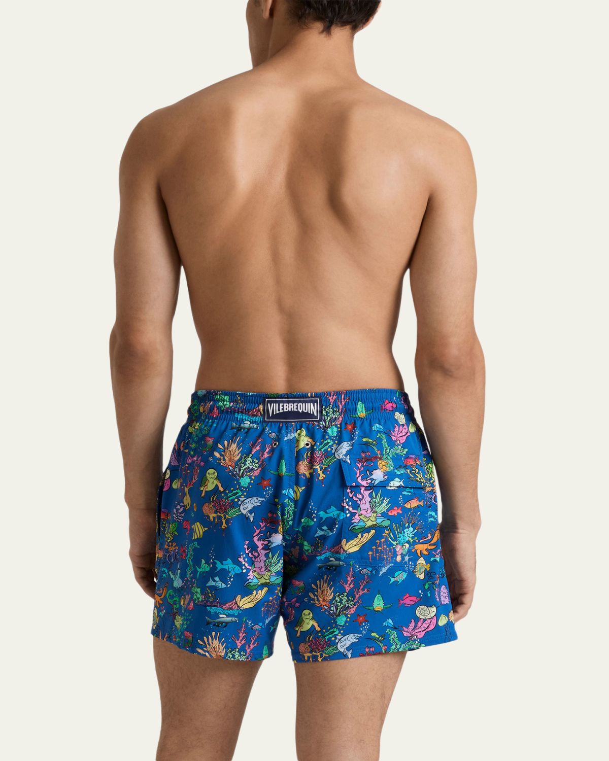 Vilebrequin Men's Stretch Aquarium-Print Swim Trunks | Thumbnail 3