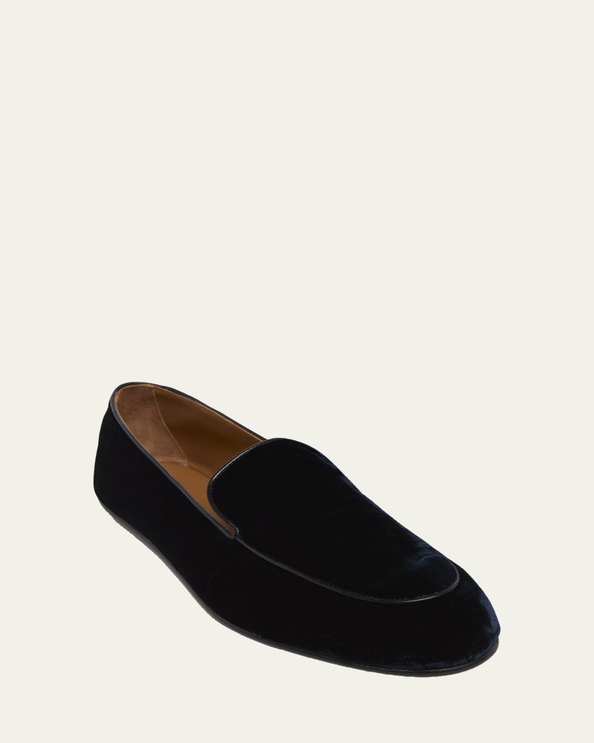 TOM FORD Men's Leo Velvet Apron-Toe Slippers | Thumbnail 5 TOM FORD Men's Leo Velvet Apron-Toe Slippers | Thumbnail 5