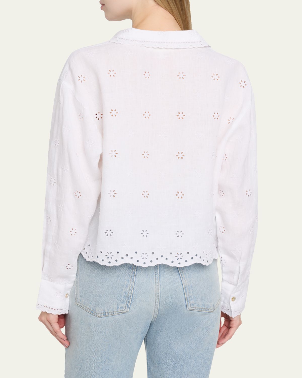 LoveShackFancy Delano Eyelet Linen Top | Thumbnail 3 LoveShackFancy Delano Eyelet Linen Top | Thumbnail 3