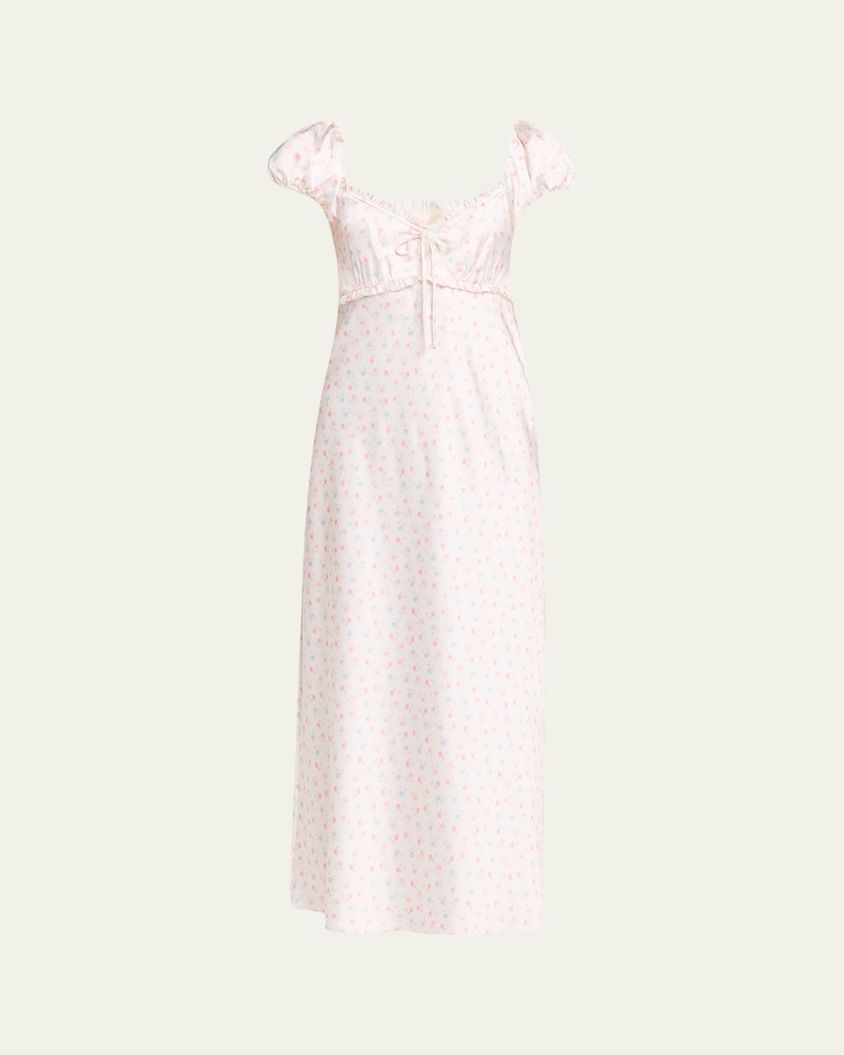 LoveShackFancy Epone Floral Puff-Sleeve Maxi Dress