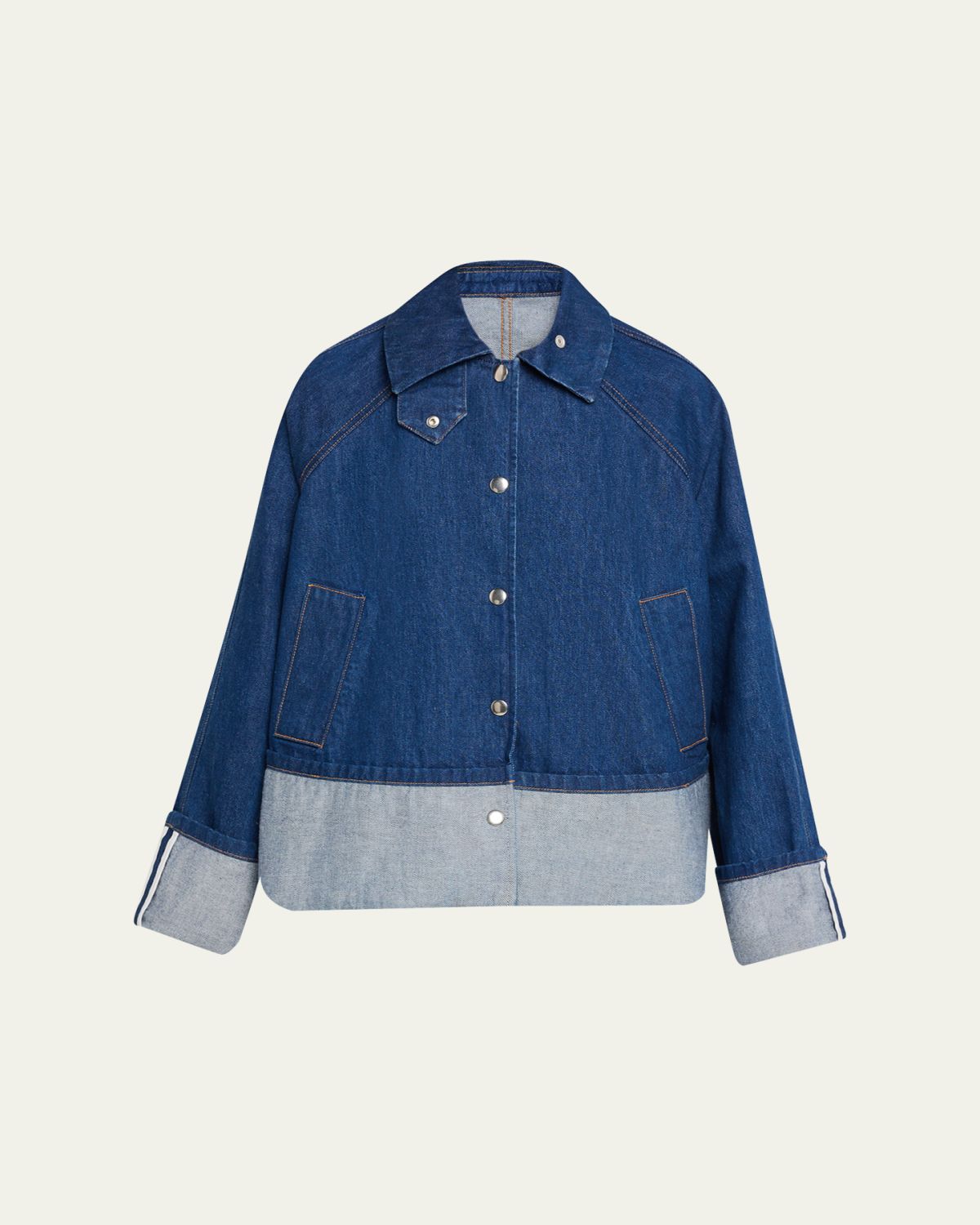 Brandon Maxwell Wells Trapeze Denim Jacket | Thumbnail 6