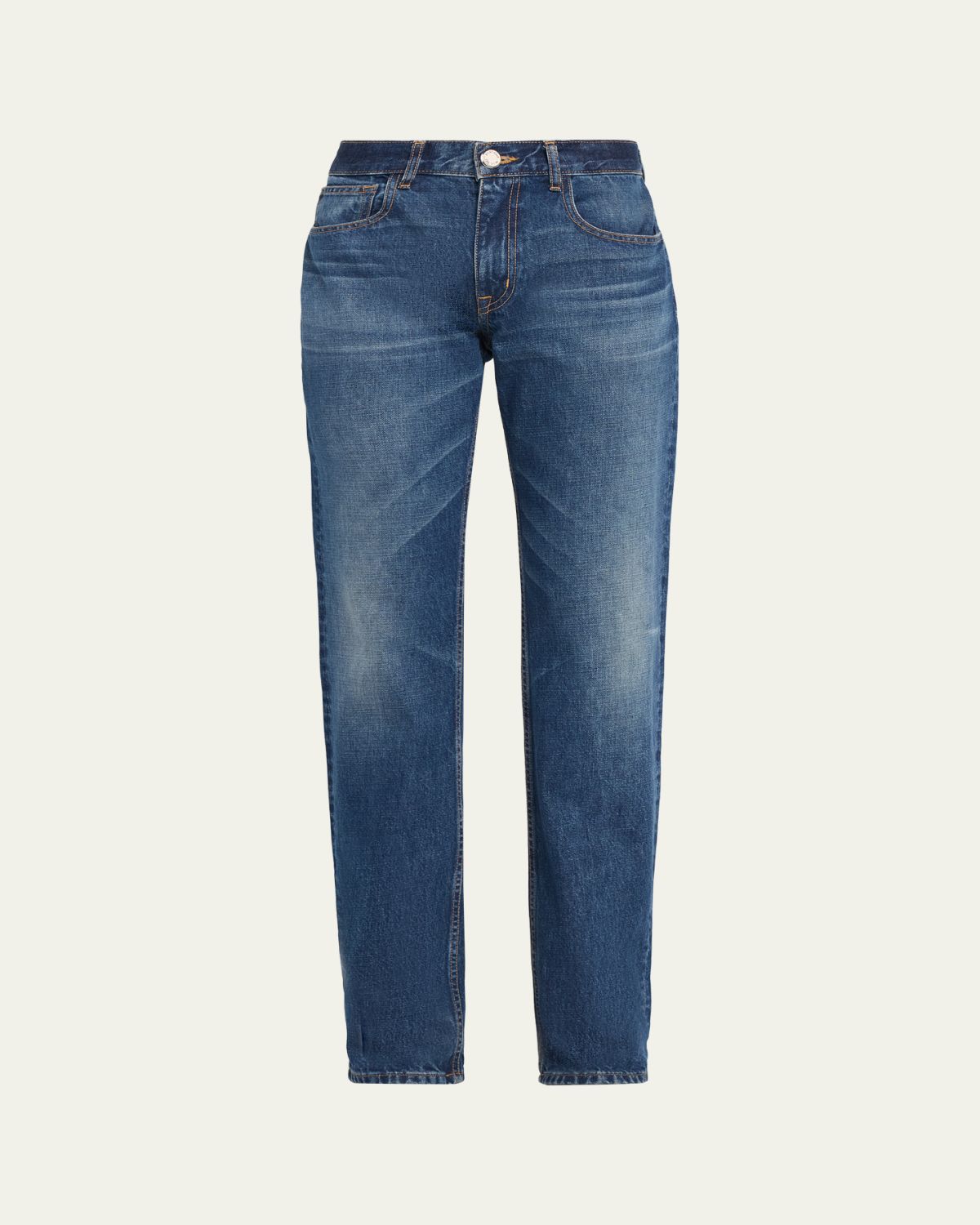Brandon Maxwell Beau Buckle-Waist Straight-Leg Jeans | Thumbnail 5