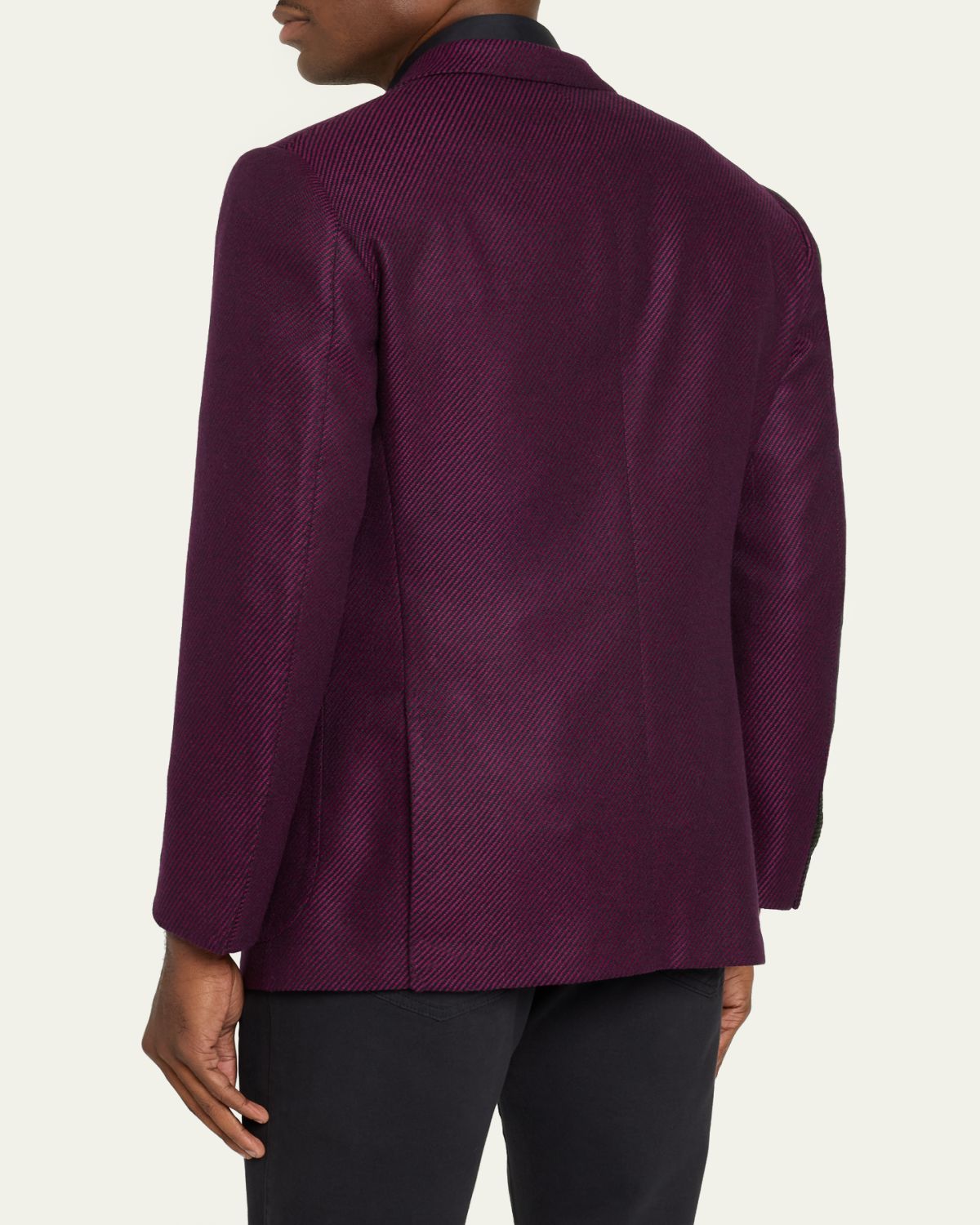 Cesare Attolini Men's Cashmere Diagonal-Texture Single-Breasted Sport Coat | Thumbnail 3