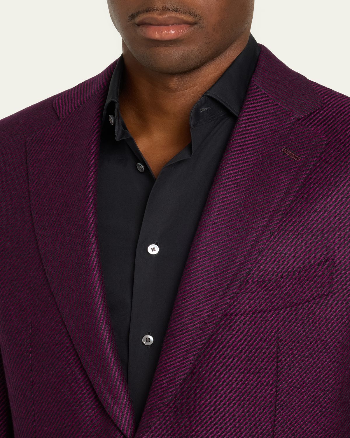 Cesare Attolini Men's Cashmere Diagonal-Texture Single-Breasted Sport Coat | Thumbnail 5
