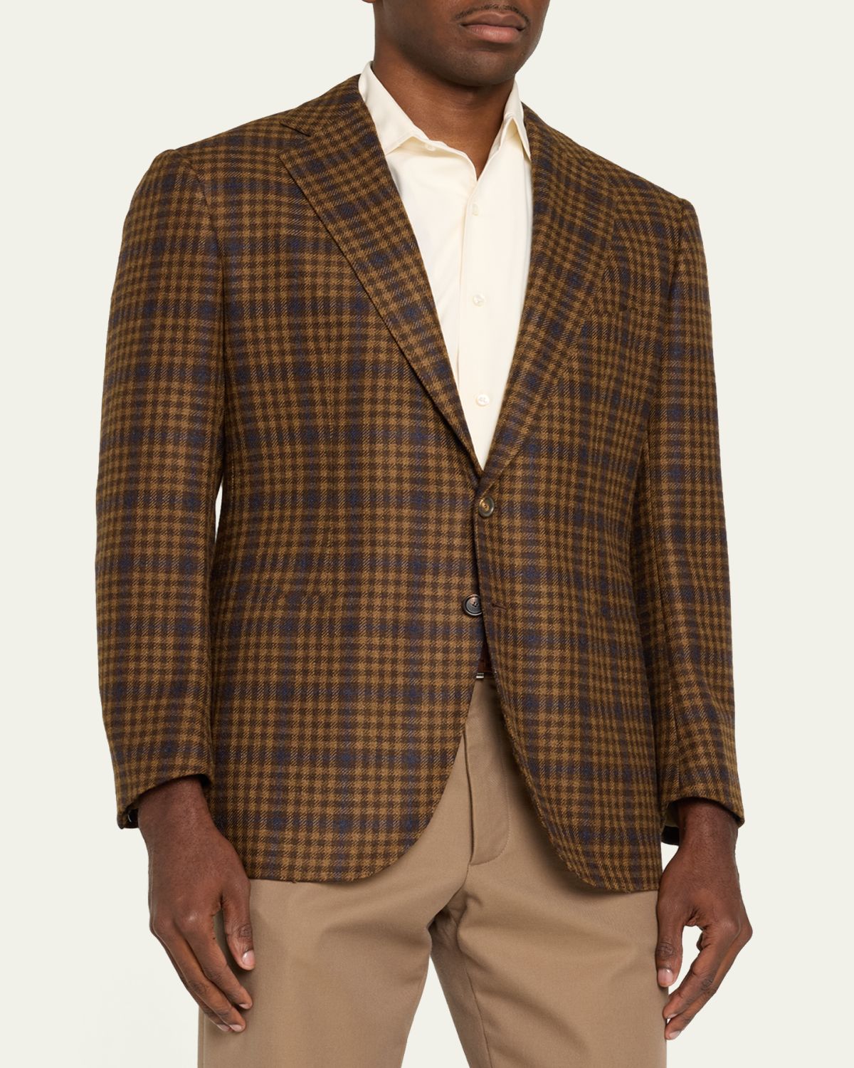 Cesare Attolini Men's Cashmere Plaid Single-Breasted Sport Coat | Thumbnail 4