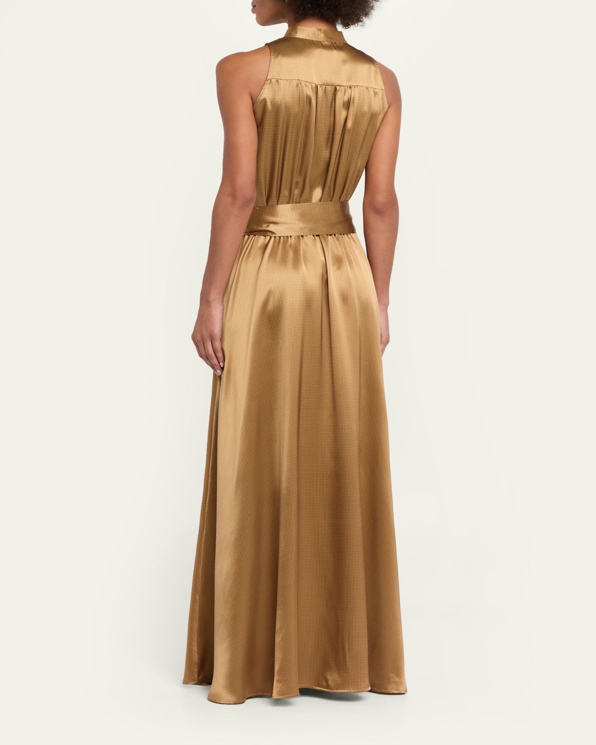 Kiton Sleeveless Gathered Silk Maxi Dress With Belt | Thumbnail 3 Kiton Sleeveless Gathered Silk Maxi Dress With Belt | Thumbnail 3