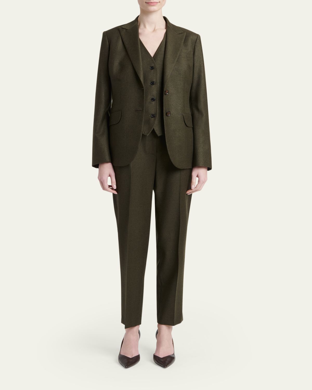 Kiton Metallic Wool Single-Breasted Jacket | Thumbnail 2 Kiton Metallic Wool Single-Breasted Jacket | Thumbnail 2