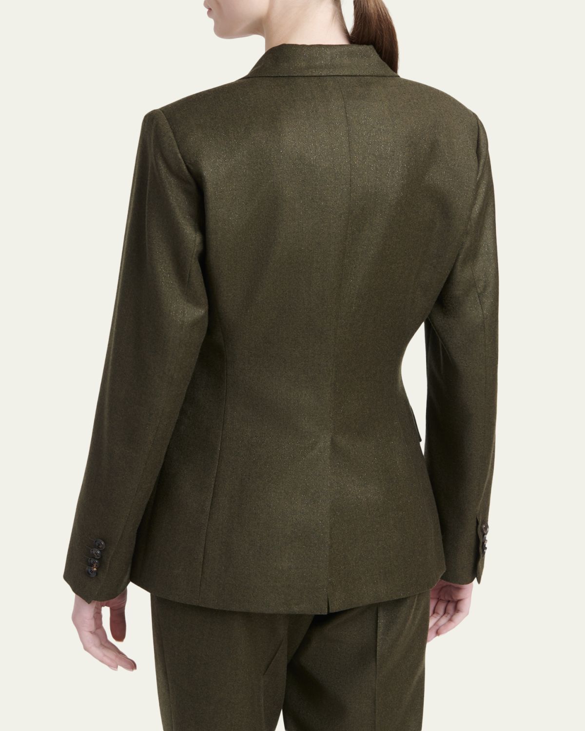 Kiton Metallic Wool Single-Breasted Jacket | Thumbnail 3 Kiton Metallic Wool Single-Breasted Jacket | Thumbnail 3
