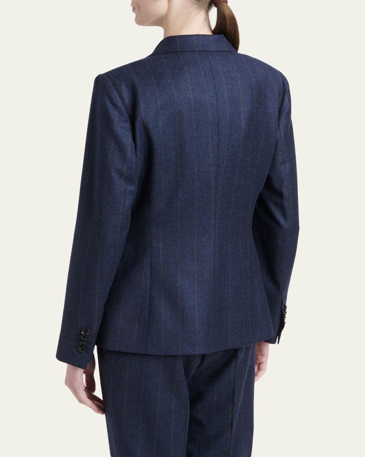 Kiton Wool-Cashmere Pinstripe Single-Breasted Jacket | Thumbnail 3