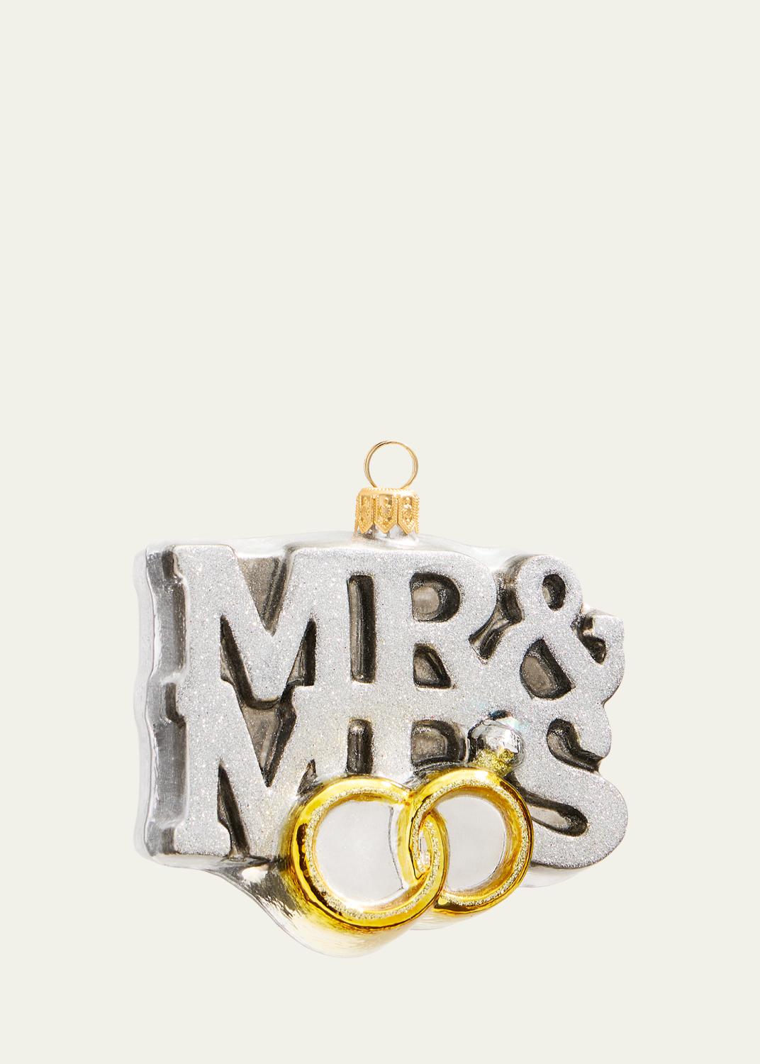 Glass Mr. & Mrs. Wedding Ornament Glass Mr. & Mrs. Wedding Ornament