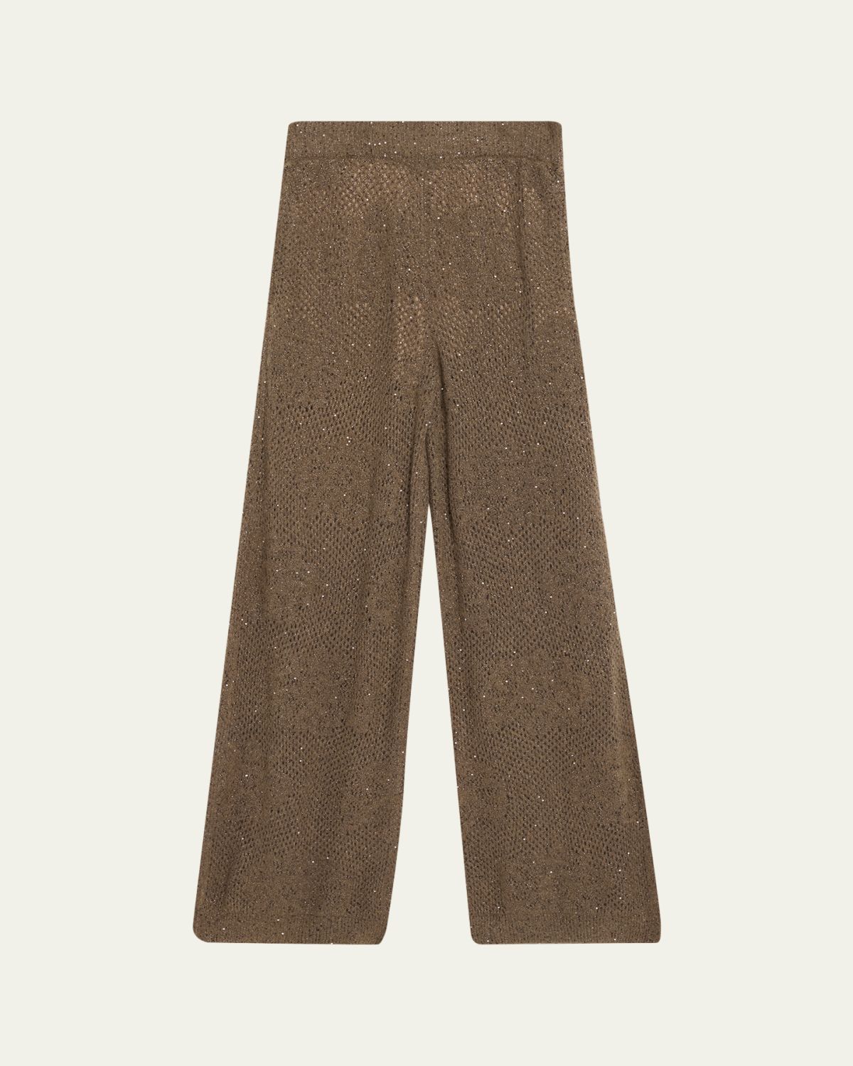 Brunello Cucinelli Floral Paillette Mohair Open-Knit Wide-Leg Pants | Thumbnail 1 Brunello Cucinelli Floral Paillette Mohair Open-Knit Wide-Leg Pants | Thumbnail 1