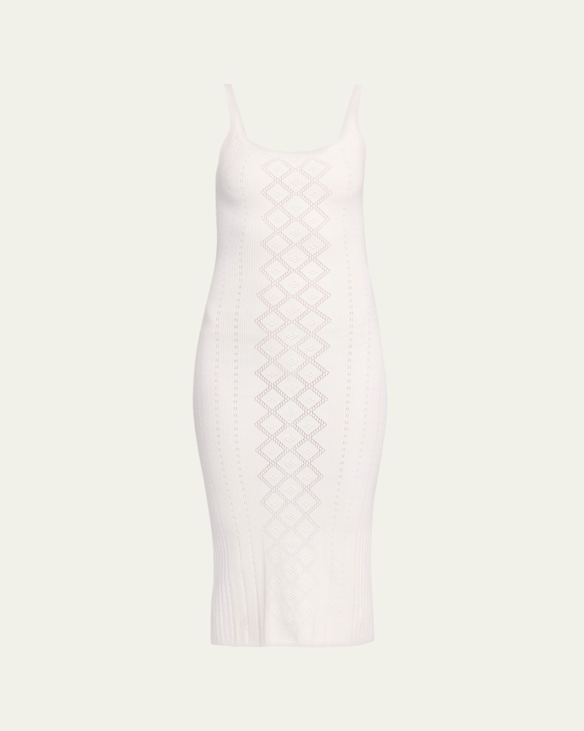 LoveShackFancy Opalina Pointelle-Knit Midi Dress