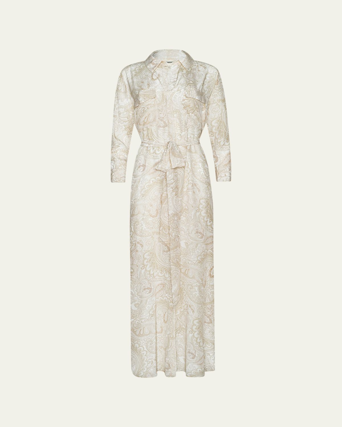 L'Agence Cameron Paisley Silk Long Shirtdress | Thumbnail 5