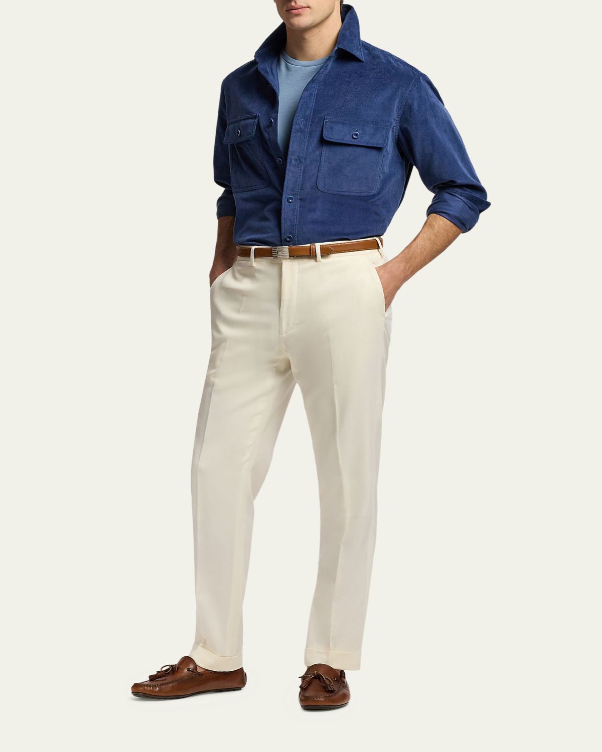 Ralph Lauren Purple Label Men's Sea Island Cotton Corduroy Button-Down Shirt | Thumbnail 2 Ralph Lauren Purple Label Men's Sea Island Cotton Corduroy Button-Down Shirt | Thumbnail 2