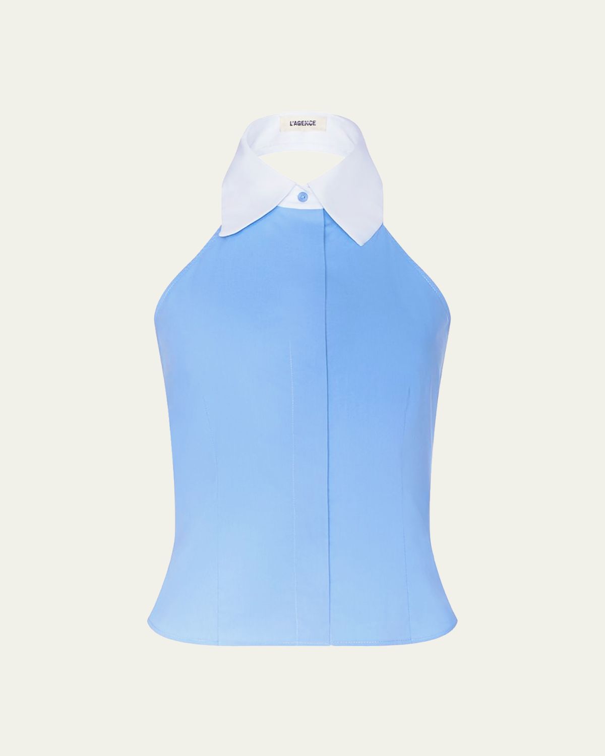 L'Agence Rina Cotton Poplin Collared Halter Top | Thumbnail 7