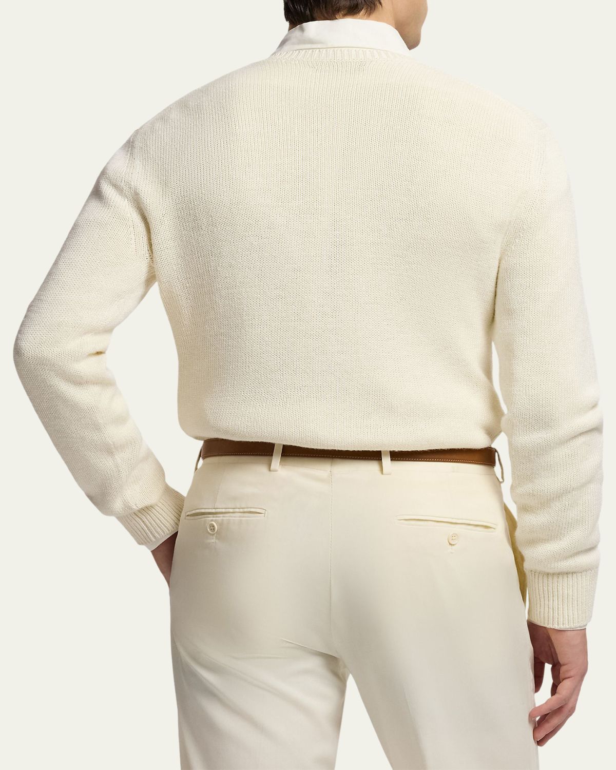 Ralph Lauren Purple Label Men's Silk Knit Polo Bear Crewneck Sweater | Thumbnail 3 Ralph Lauren Purple Label Men's Silk Knit Polo Bear Crewneck Sweater | Thumbnail 3
