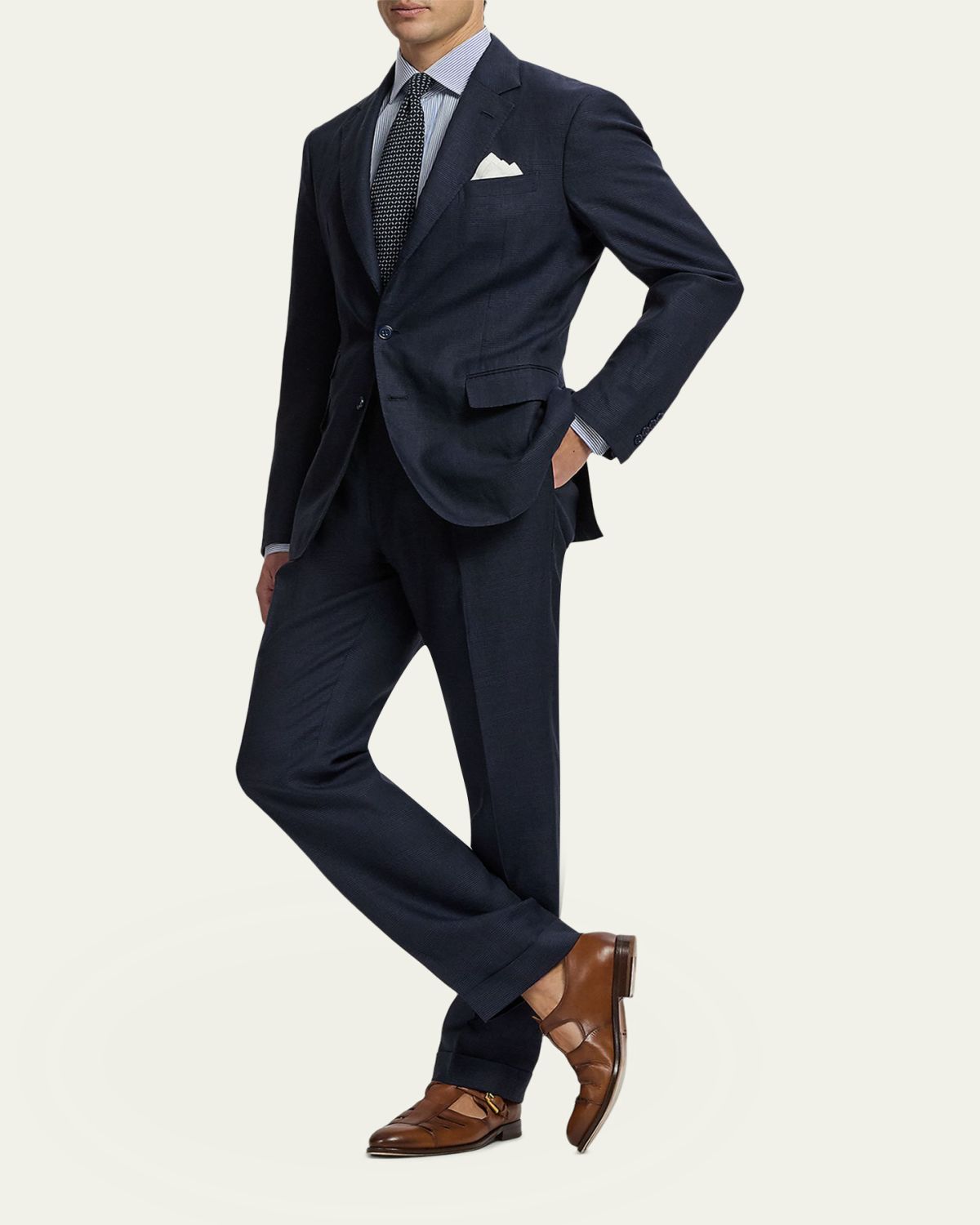 Ralph Lauren Purple Label Men's Cotton and Cashmere Glen Plaid Single-Breasted Sport Coat | Thumbnail 2 Ralph Lauren Purple Label Men's Cotton and Cashmere Glen Plaid Single-Breasted Sport Coat | Thumbnail 2