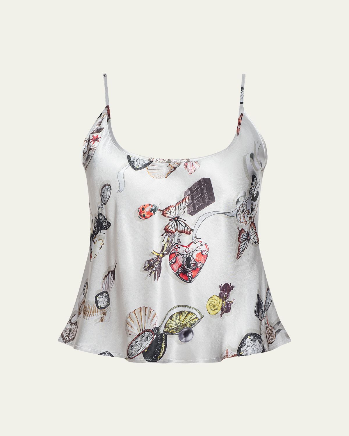 L'Agence Charmy Butterfly-Print Satin Cami | Thumbnail 5