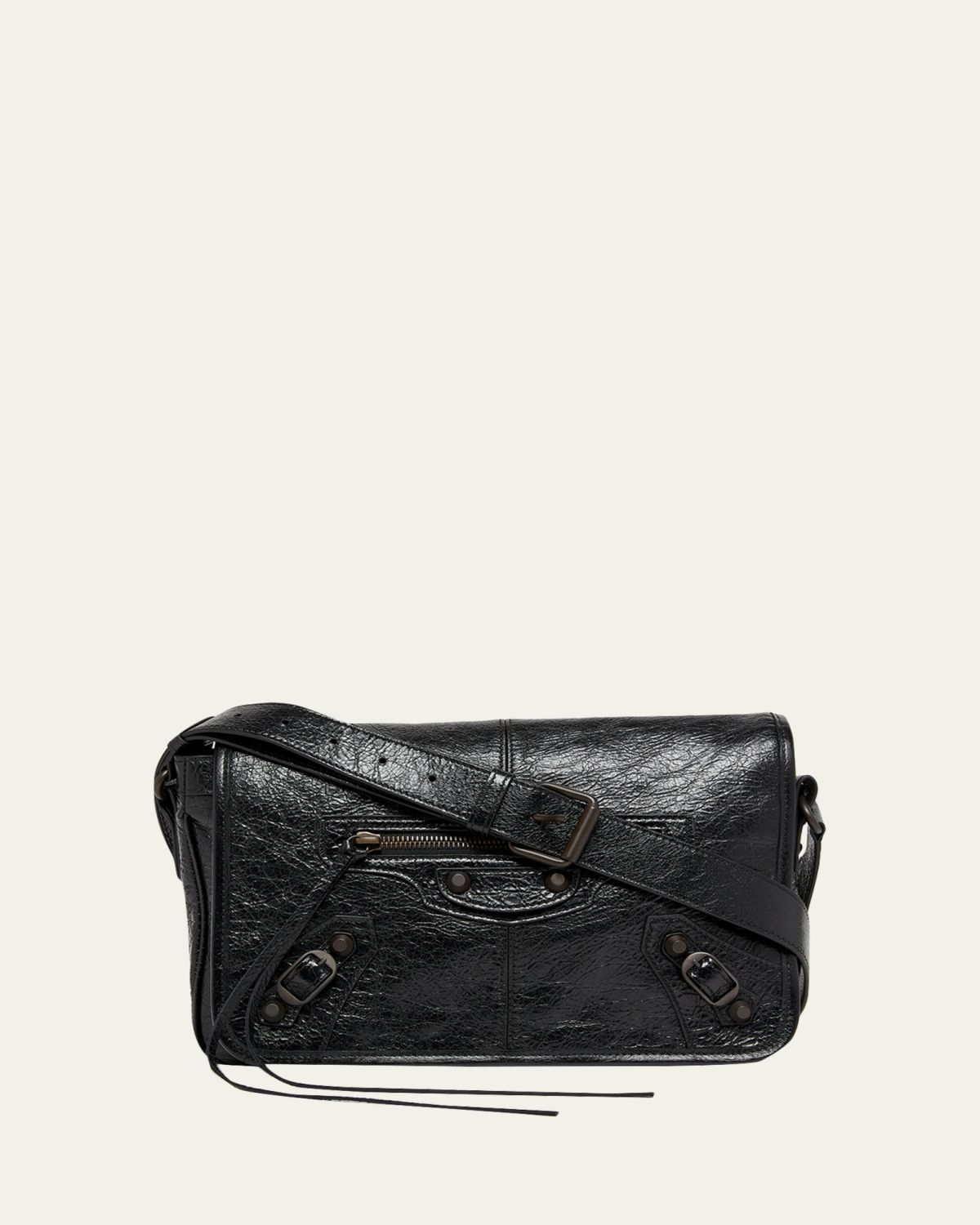 Balenciaga Men's Le City Flap Messenger Bag in Arena Lambskin | Thumbnail 5 Balenciaga Men's Le City Flap Messenger Bag in Arena Lambskin | Thumbnail 5
