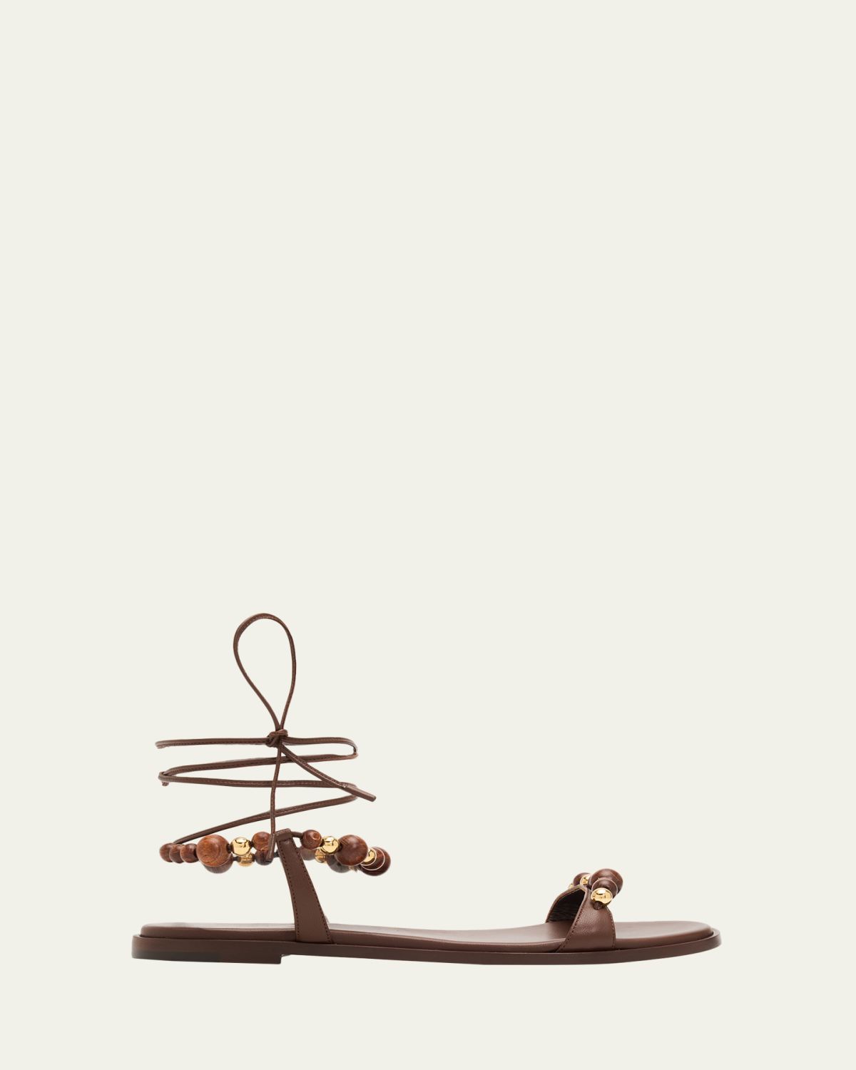 Gianvito Rossi Beaded Nappa Leather Flat Ankle-Tie Sandals | Thumbnail 6 Gianvito Rossi Beaded Nappa Leather Flat Ankle-Tie Sandals | Thumbnail 6