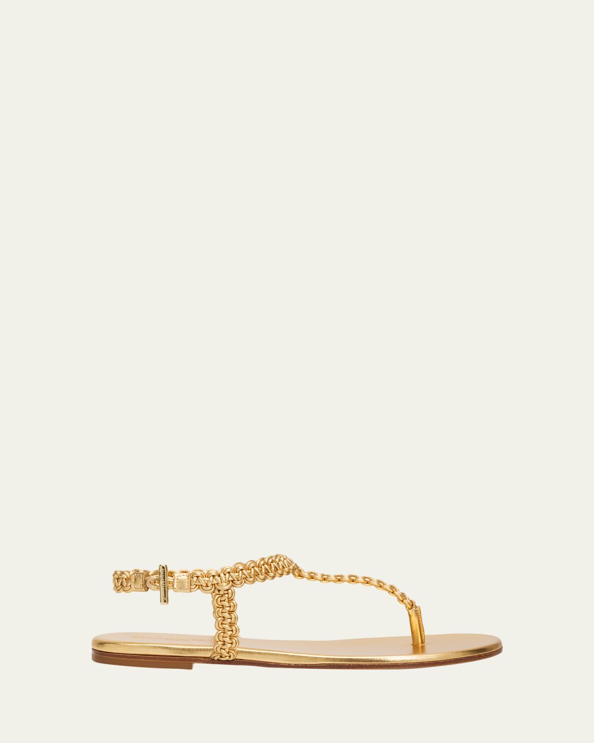 Gianvito Rossi Braided Metallic Nappa Leather Thong Sandals | Thumbnail 6 Gianvito Rossi Braided Metallic Nappa Leather Thong Sandals | Thumbnail 6