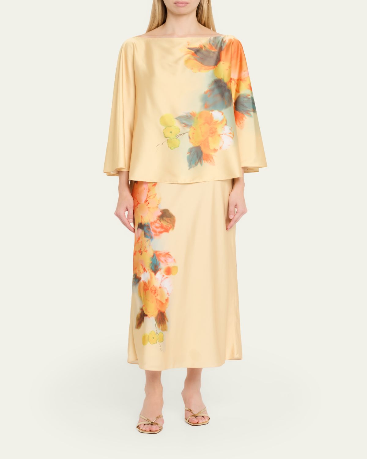 Cinq a Sept Carole Watercolor Floral Midi Skirt | Thumbnail 2 Cinq a Sept Carole Watercolor Floral Midi Skirt | Thumbnail 2
