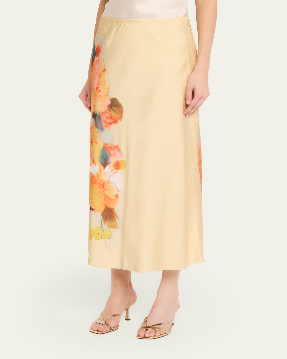 Cinq a Sept Carole Watercolor Floral Midi Skirt | Thumbnail 4 Cinq a Sept Carole Watercolor Floral Midi Skirt | Thumbnail 4