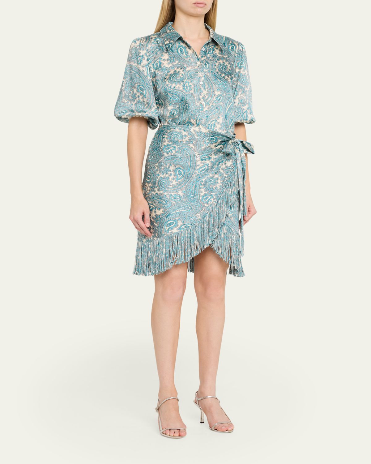 Cinq a Sept Hendrix Paisley Mini Shirtdress | Thumbnail 4 Cinq a Sept Hendrix Paisley Mini Shirtdress | Thumbnail 4