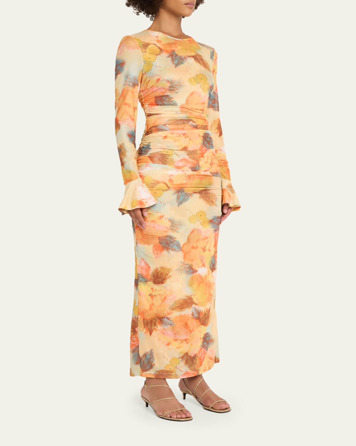 Cinq a Sept Neriah Watercolor Floral Mesh Maxi Dress | Thumbnail 4