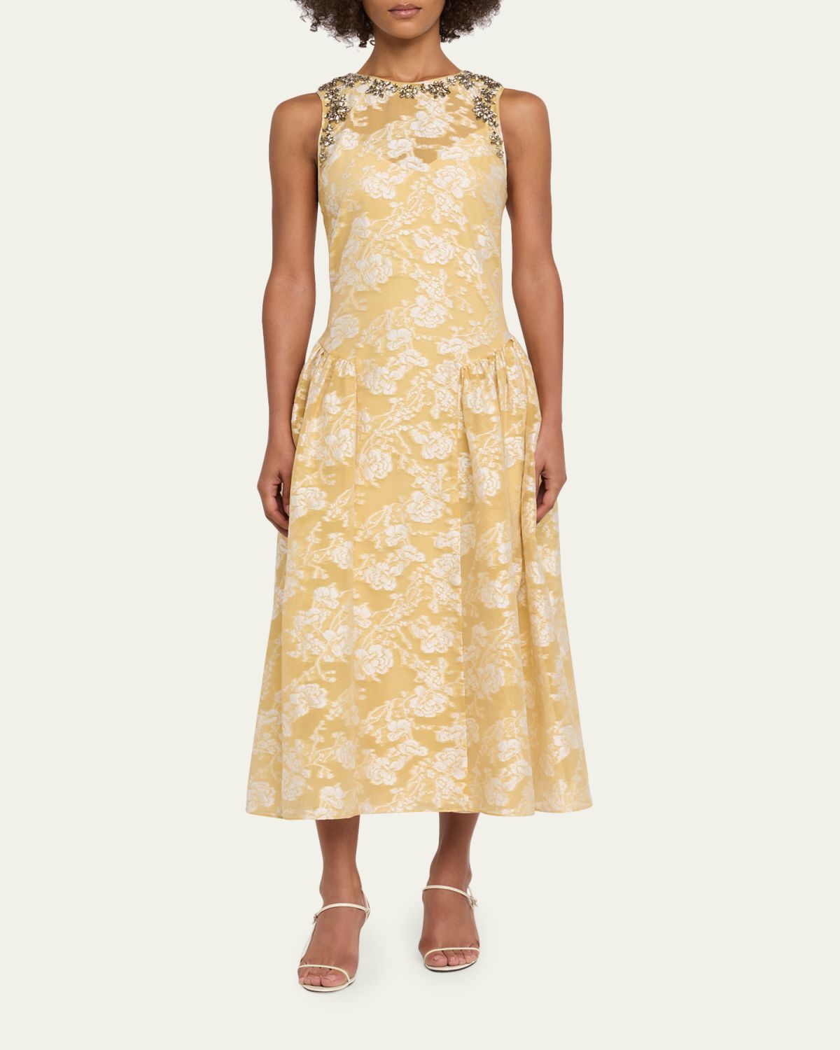 Cinq a Sept Organza Jacquard Drop-Waist Dress | Thumbnail 2