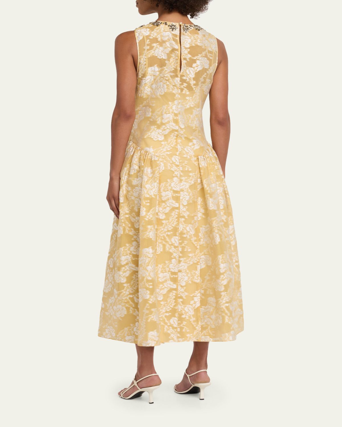Cinq a Sept Organza Jacquard Drop-Waist Dress | Thumbnail 3