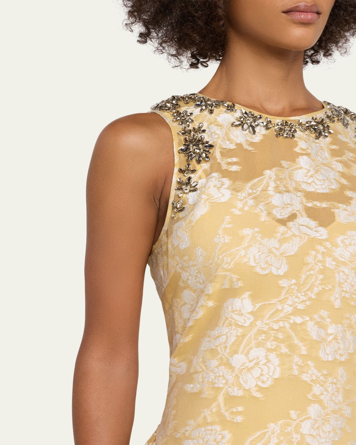 Cinq a Sept Organza Jacquard Drop-Waist Dress | Thumbnail 5