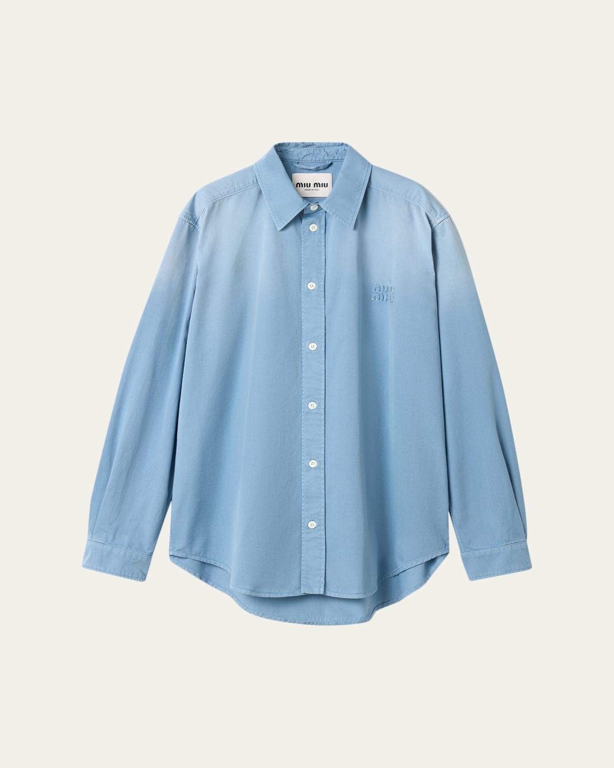 Miu Miu Old Cotton Twill Button-Down Top | Thumbnail 6