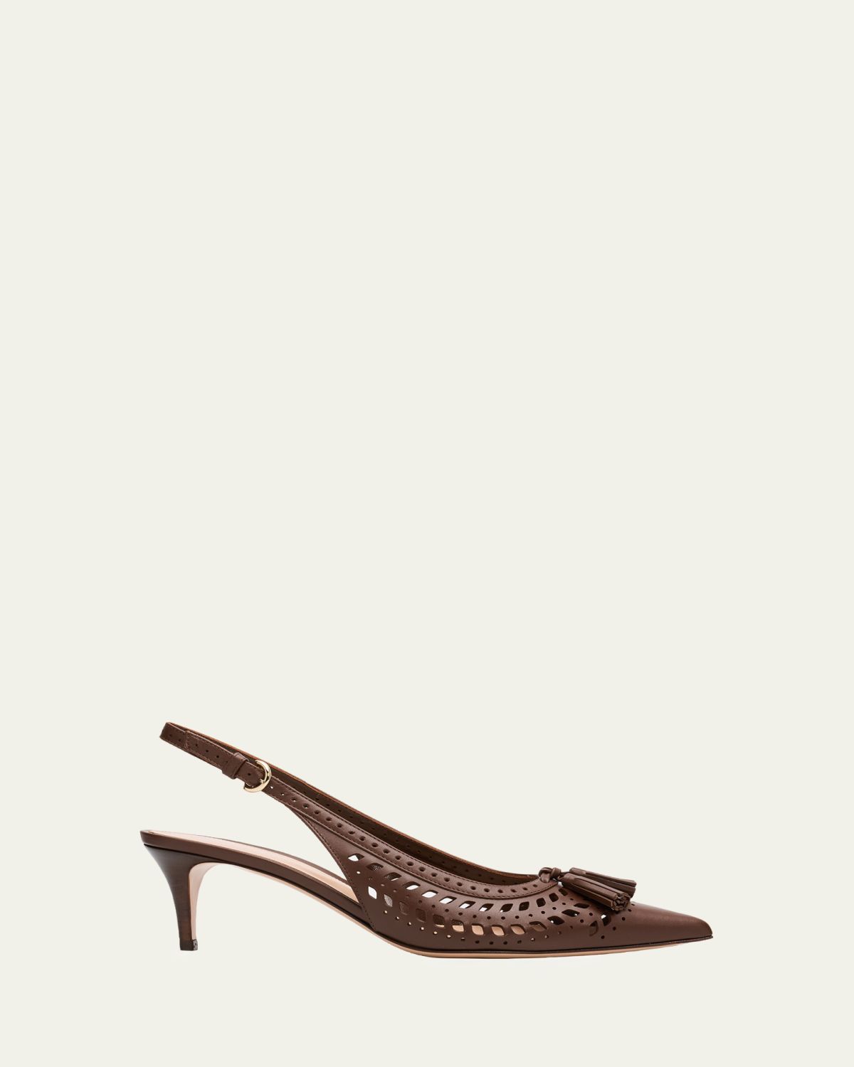 Gianvito Rossi 55mm Vitello Cutout Leather Slingback Pumps | Thumbnail 6