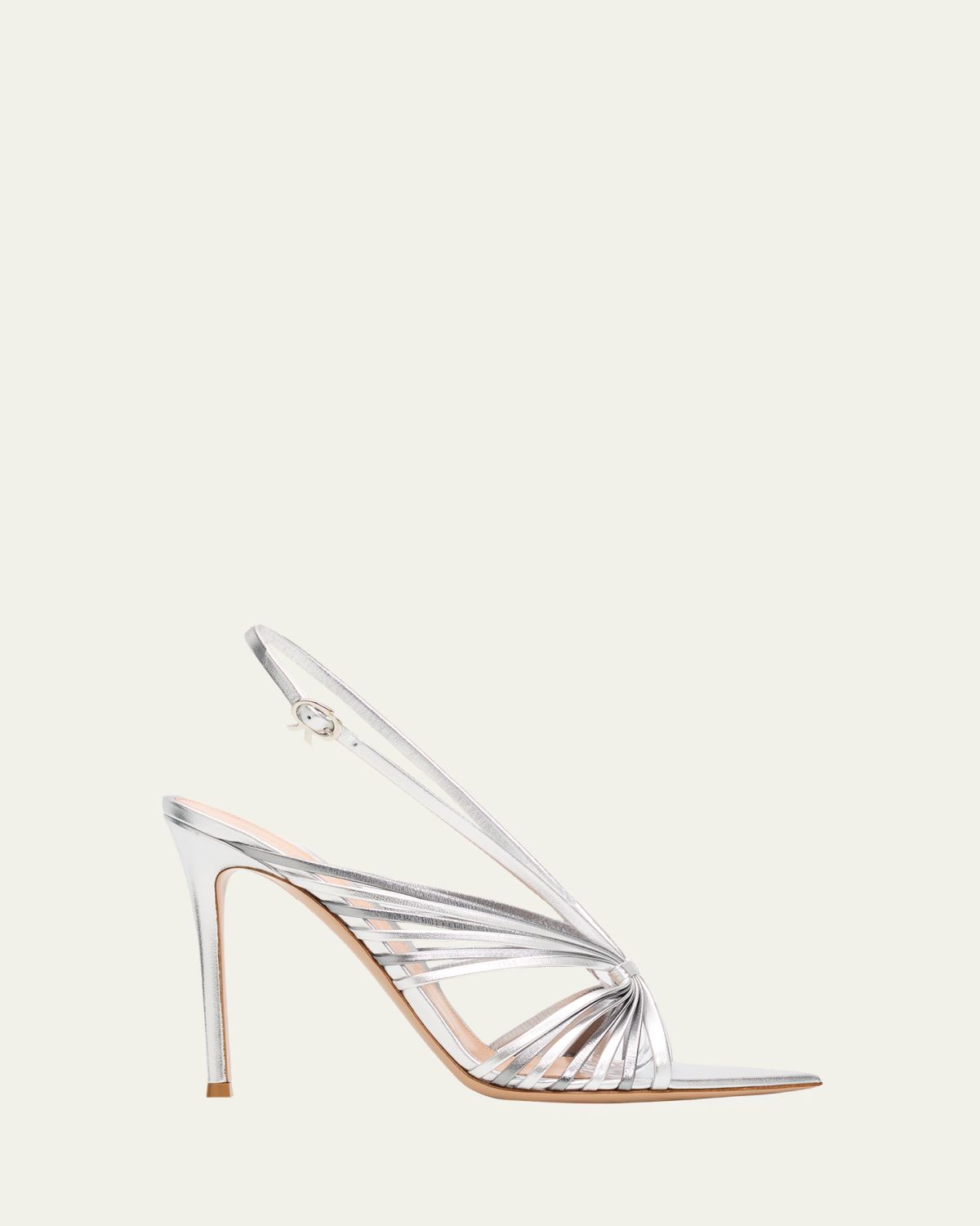 Gianvito Rossi 105mm Metallic Leather Slingback Sandals | Thumbnail 6 Gianvito Rossi 105mm Metallic Leather Slingback Sandals | Thumbnail 6