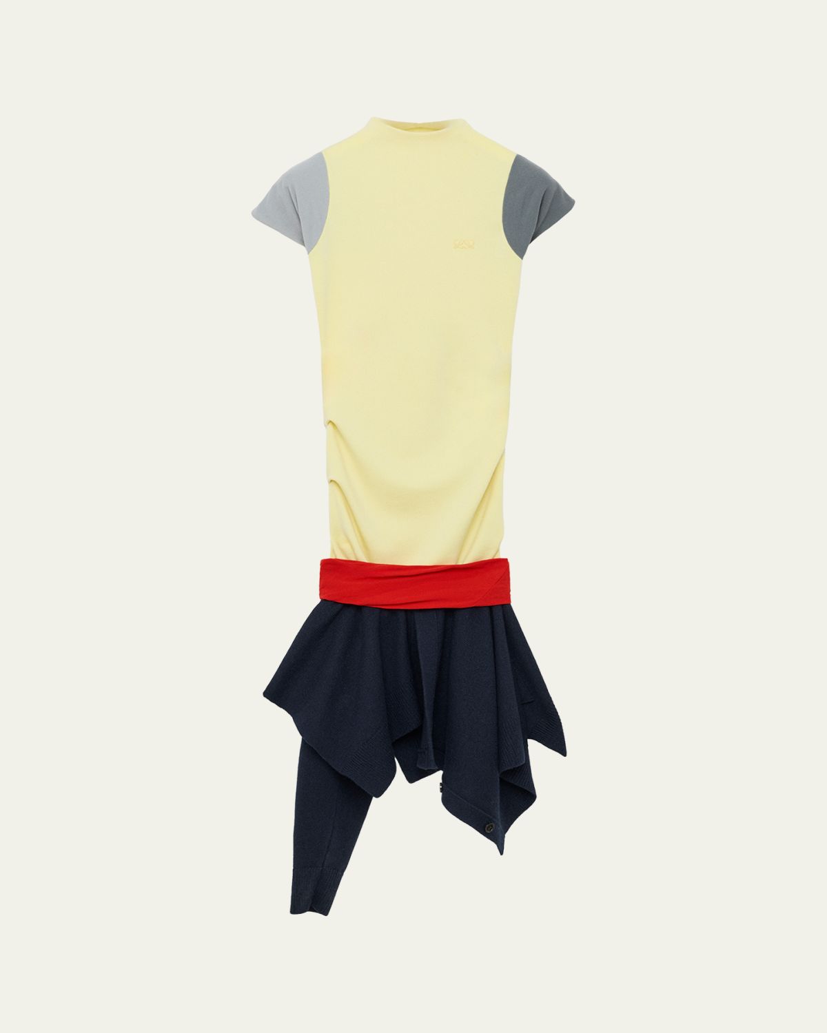 Loewe Mock-Neck Colorblock Handkerchief Dress | Thumbnail 5