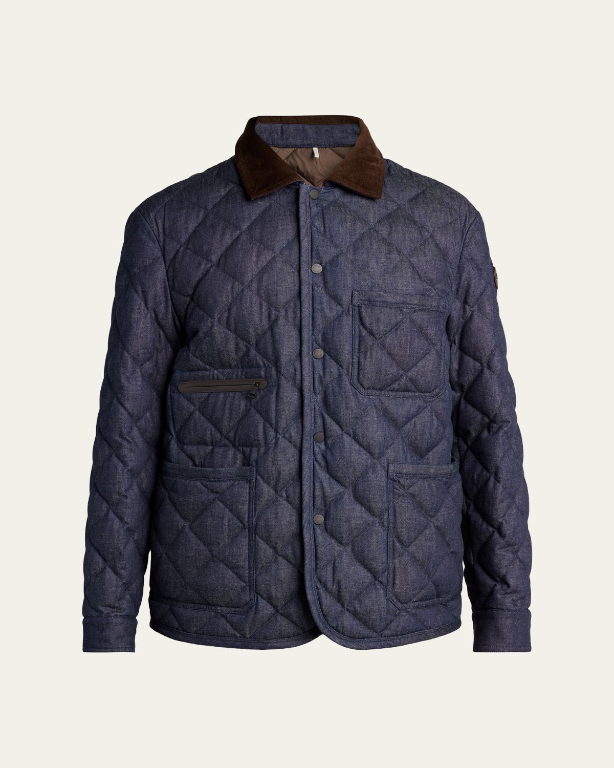 Moncler Grenoble Men's Cotton & Leather Quilted Jacket