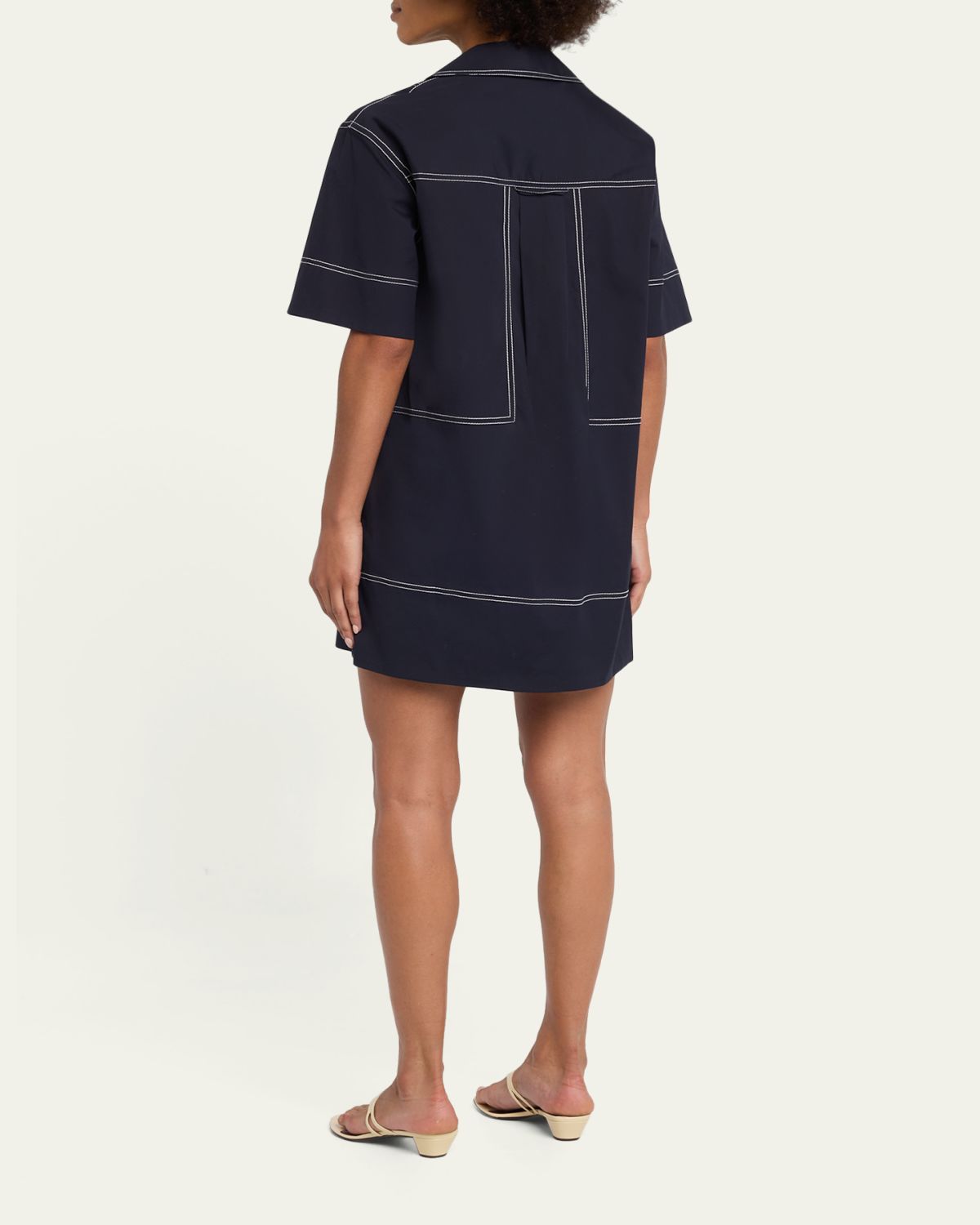 Veronica Beard Phelix Cotton Poplin Mini Tunic Dress | Thumbnail 3