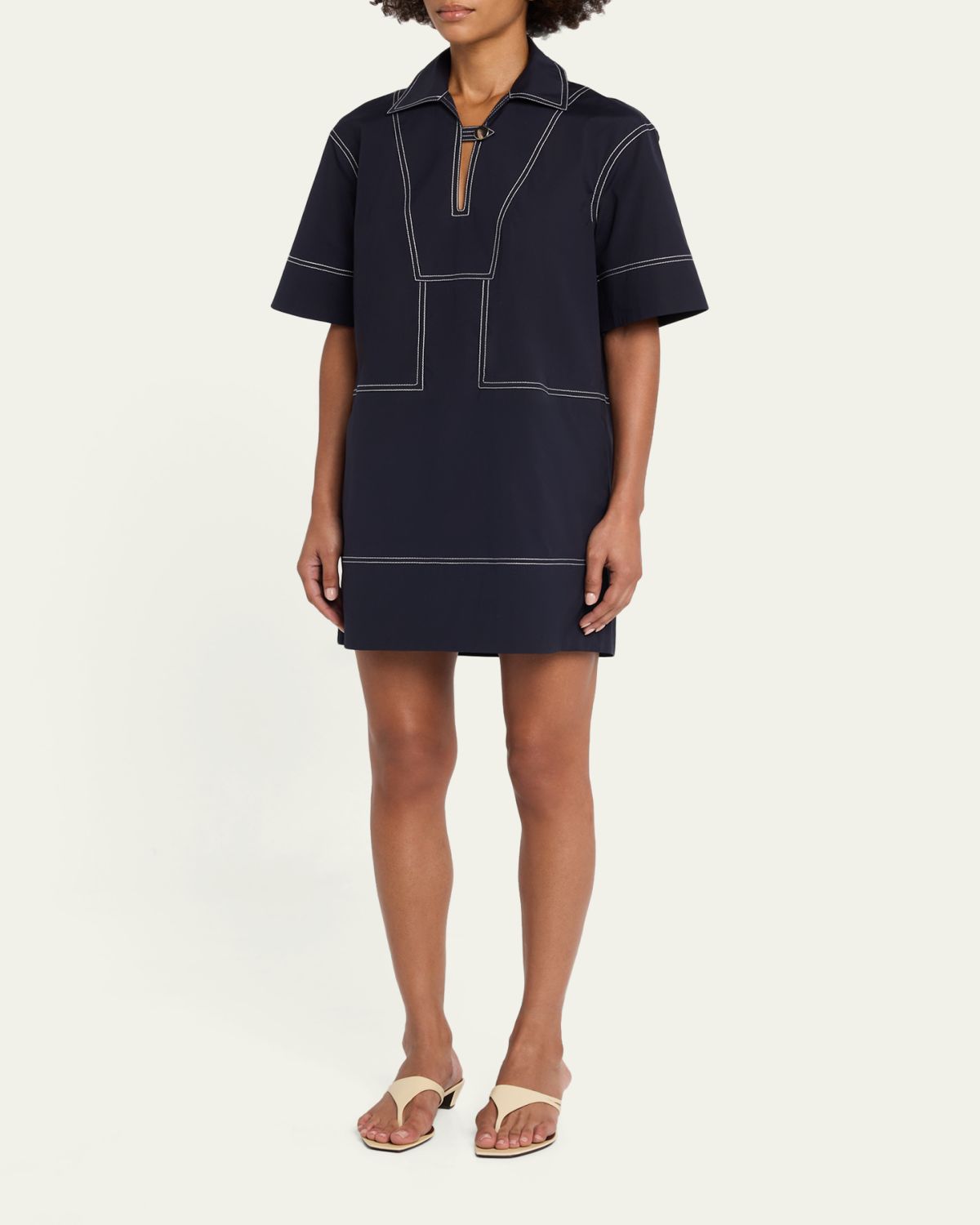 Veronica Beard Phelix Cotton Poplin Mini Tunic Dress | Thumbnail 4