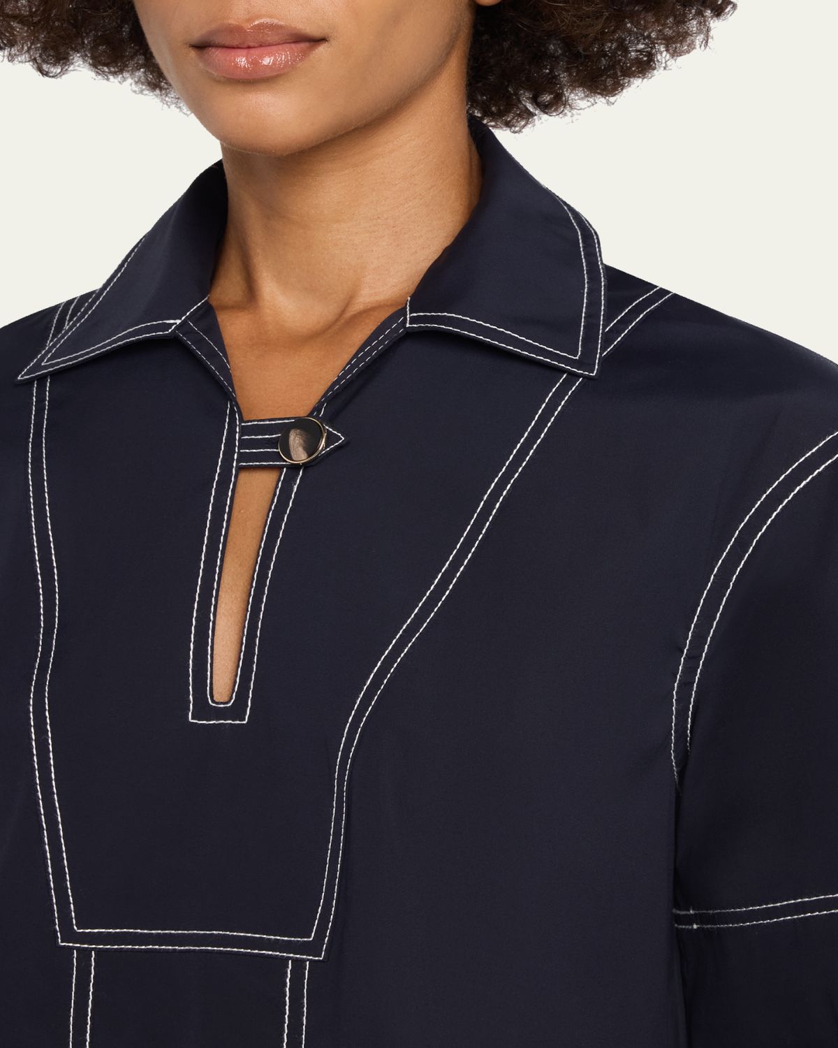 Veronica Beard Phelix Cotton Poplin Mini Tunic Dress | Thumbnail 5