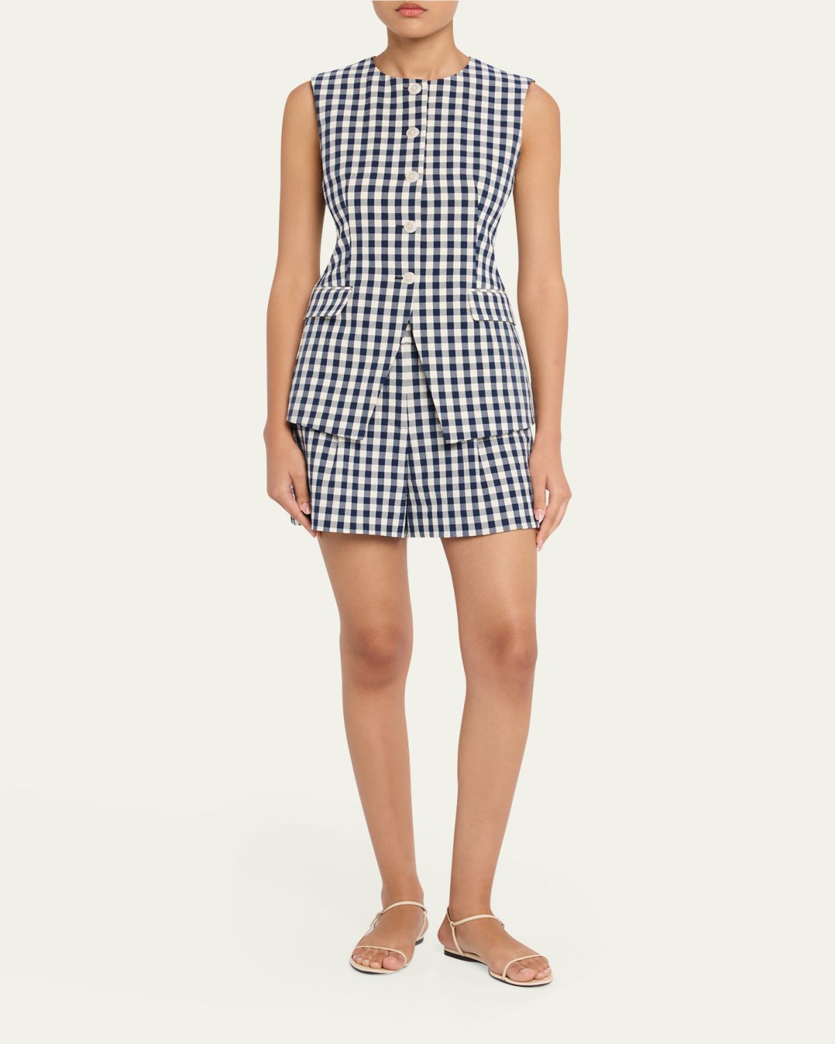 Veronica Beard Lois Tailored Gingham Vest | Thumbnail 2 Veronica Beard Lois Tailored Gingham Vest | Thumbnail 2