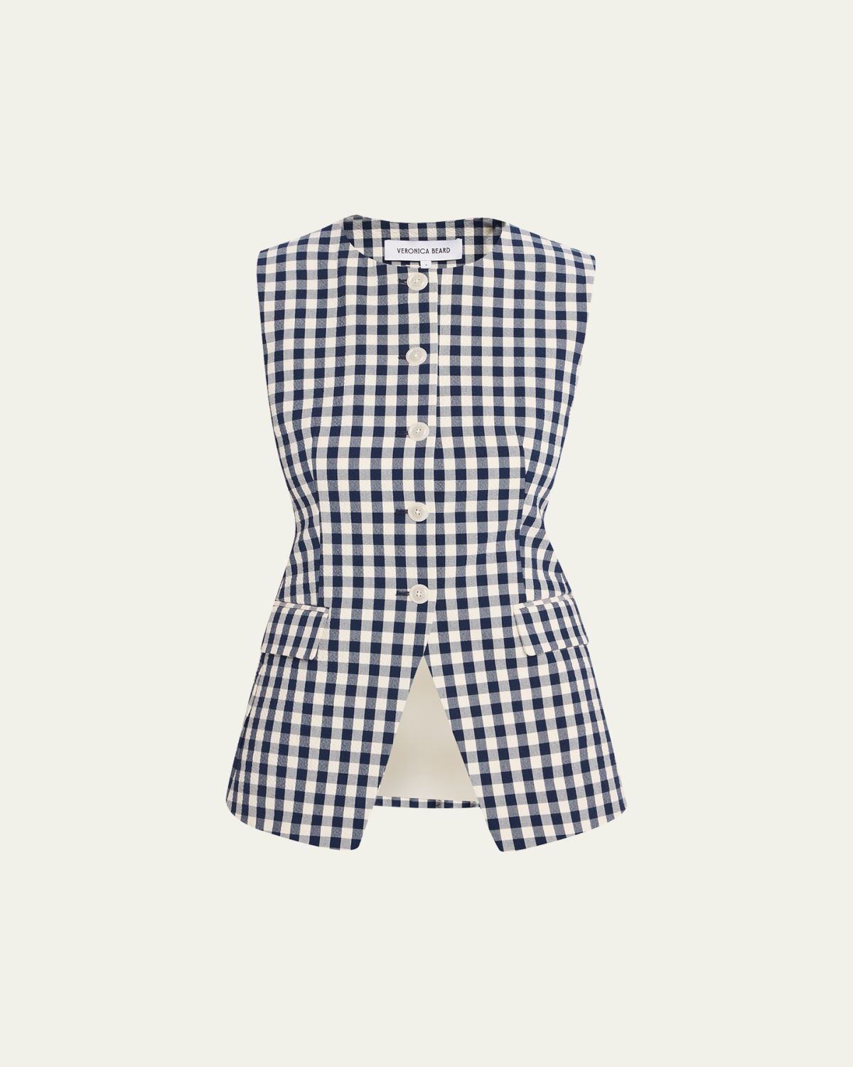 Veronica Beard Lois Tailored Gingham Vest
