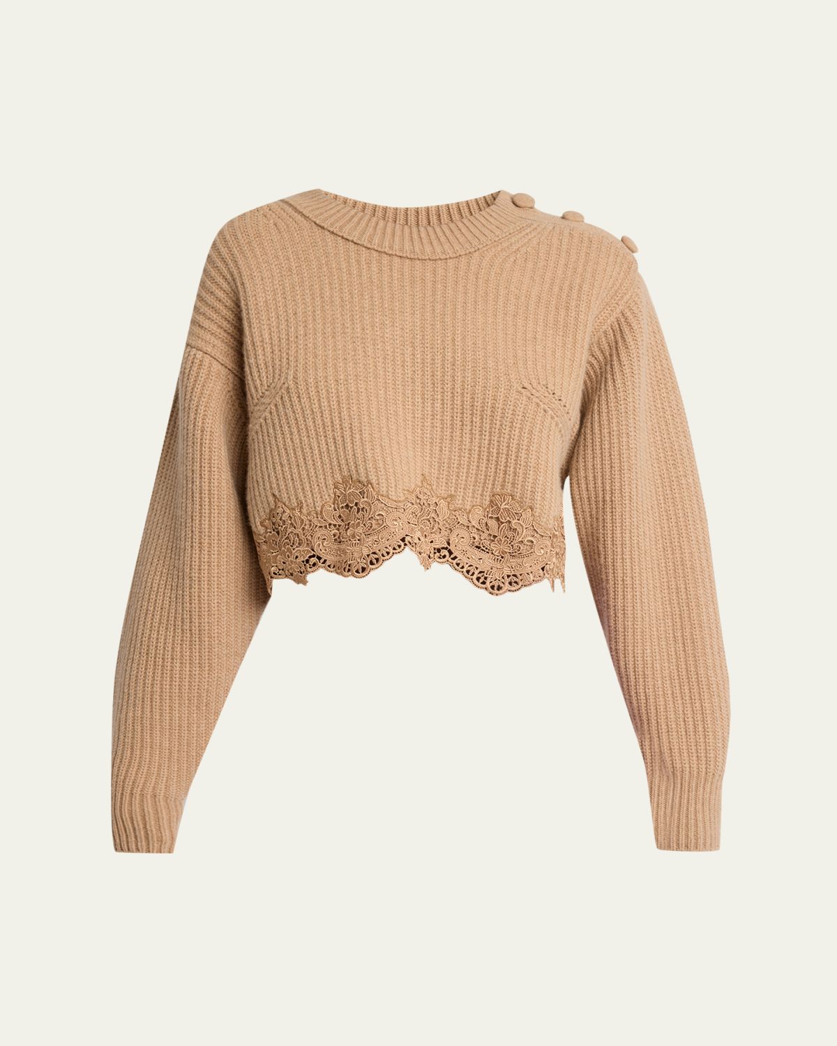 Chloe Wool-Cashmere Lace Trim Pullover | Thumbnail 6 Chloe Wool-Cashmere Lace Trim Pullover | Thumbnail 6