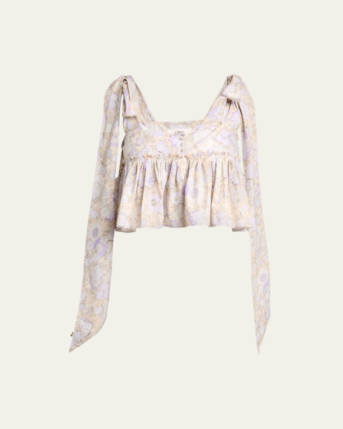 Chloe Painted Flowers Cotton Top | Thumbnail 6 Chloe Painted Flowers Cotton Top | Thumbnail 6