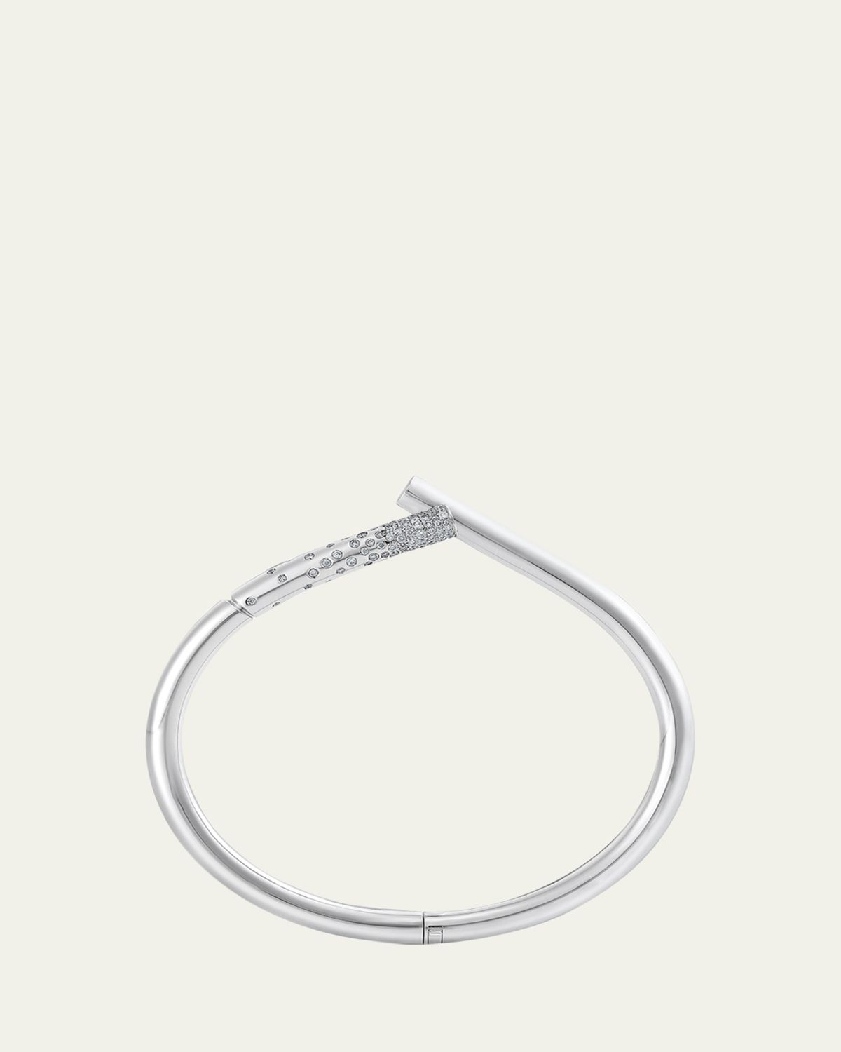 TABAYER 18K White Gold Diamond Pave Loop Bracelet